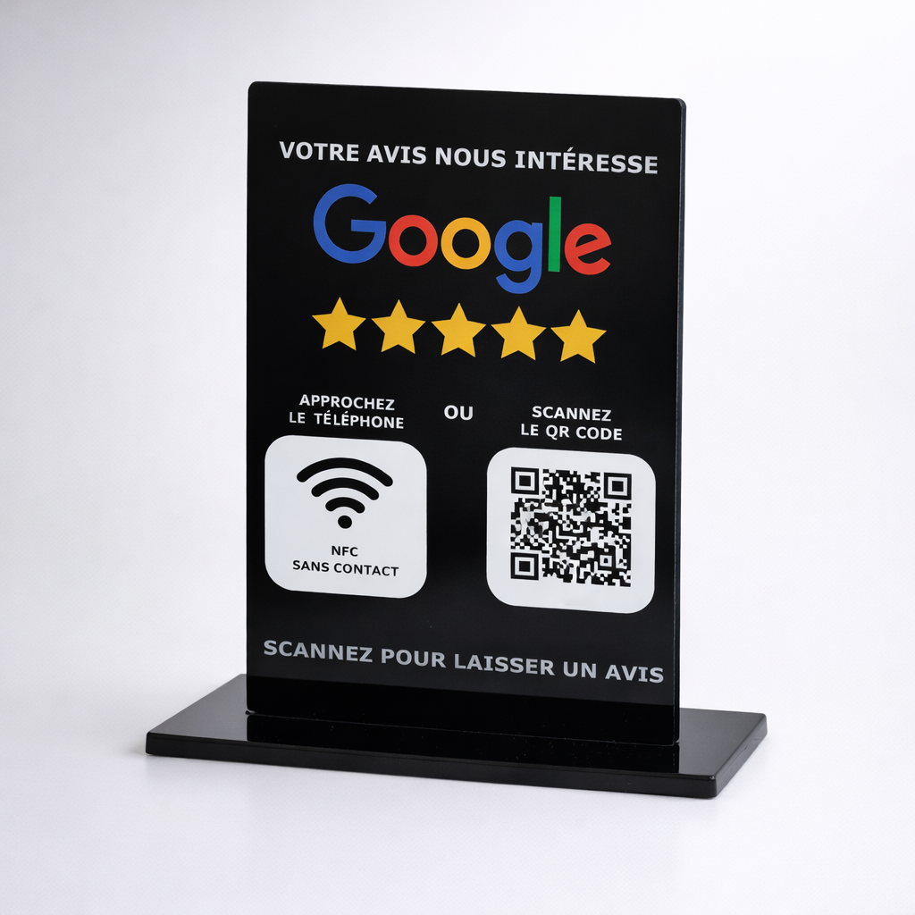 Chevalet Google avis noir